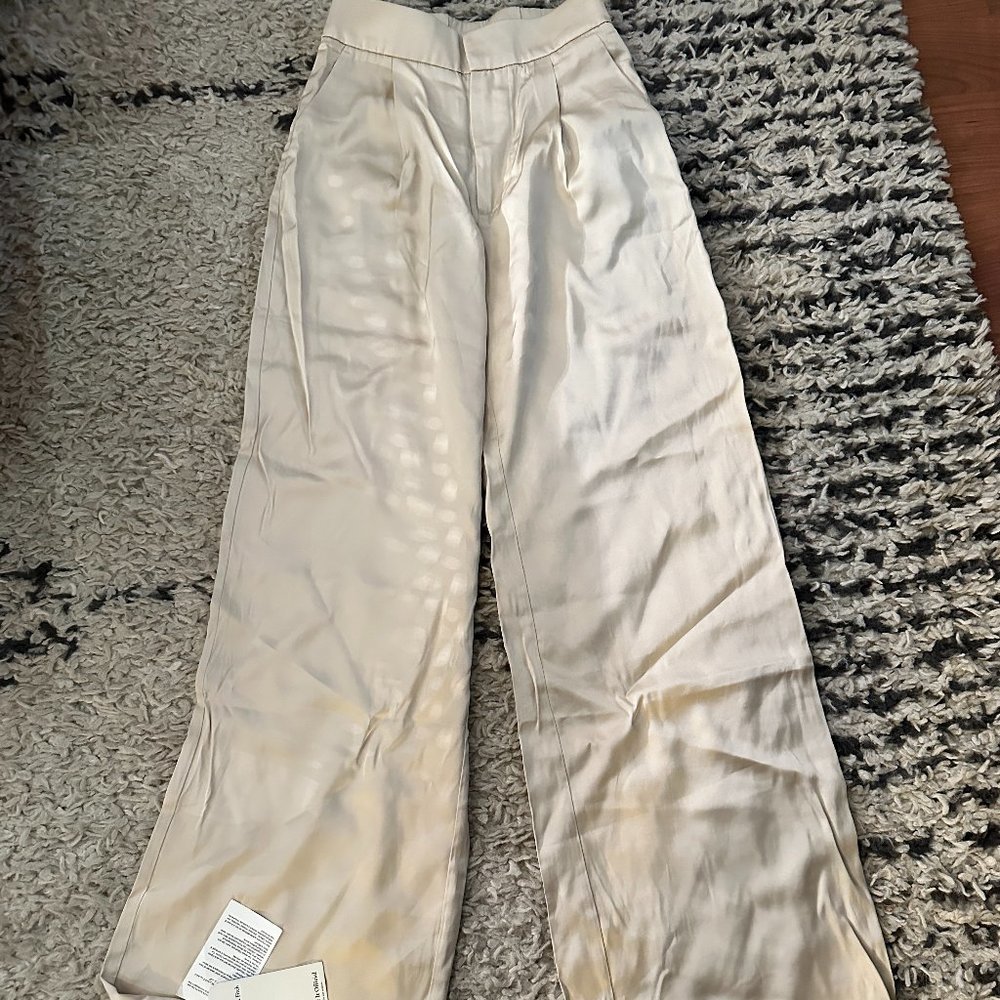 Satin Tailored Wide Leg Pant